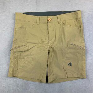 Eddie Bauer First Ascent Mens Shorts 36 Beige Tan Cargo Guide Pro Nylon Spandex
